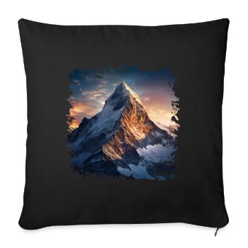 Mountaineering on the Matterhorn - Sofa pillowcase 17,3'' x 17,3'' (45 x 45 cm) - black - Front