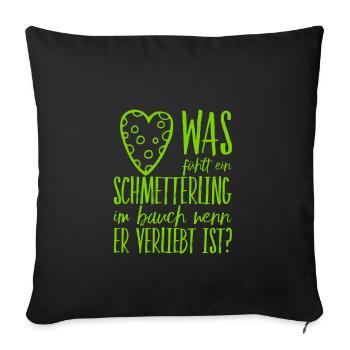 Schmetterlinge im Bauch - Sofakissenbezug 45 x 45 cm - Schwarz - Vorne