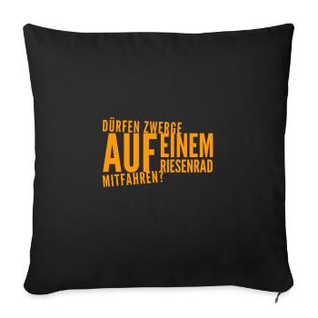 Zwerge auf dem Riesenrad - Sofakissenbezug 45 x 45 cm - Schwarz - Vorne