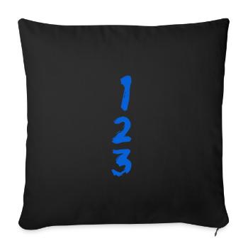 First, second and third - Sofa pillowcase 17,3'' x 17,3'' (45 x 45 cm) - black - Front