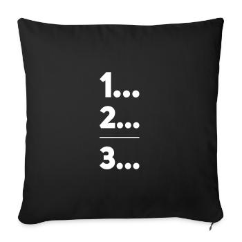 First, second, third - Sofa pillowcase 17,3'' x 17,3'' (45 x 45 cm) - black - Front