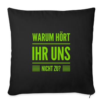 Why is that? - Sofa pillowcase 17,3'' x 17,3'' (45 x 45 cm) - black - Front