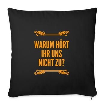Please listen to us - Sofa pillowcase 17,3'' x 17,3'' (45 x 45 cm) - black - Front