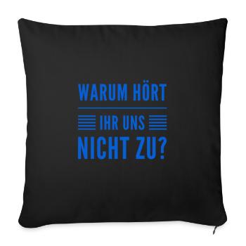 Écouter - Housse de coussin décorative 45 x 45 cm - noir - Devant