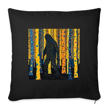 BigFoot, big foot, sasquatch - Sofa pillowcase 17,3'' x 17,3'' (45 x 45 cm) - black - Front