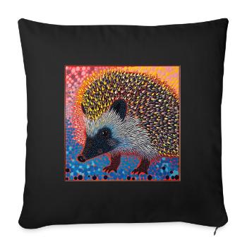 igel, bunt, tier, geschenk, geschenkidee - Sofakissenbezug 45 x 45 cm - Schwarz - Vorne