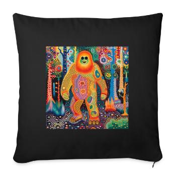 BigFoot, big foot, sasquatch - Sofa pillowcase 17,3'' x 17,3'' (45 x 45 cm) - black - Front