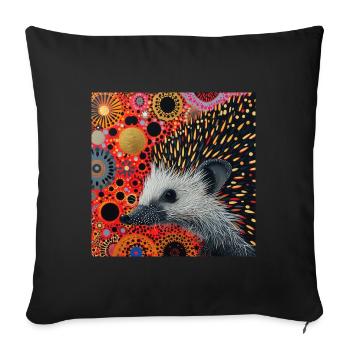 igel, bunt, tier, geschenk, geschenkidee - Sofakissenbezug 45 x 45 cm - Schwarz - Vorne