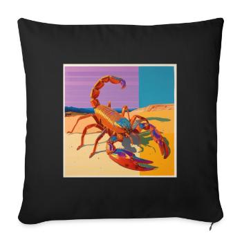 scorpion, colorful, animal, gift, gift idea - Sofa pillowcase 17,3'' x 17,3'' (45 x 45 cm) - black - Front