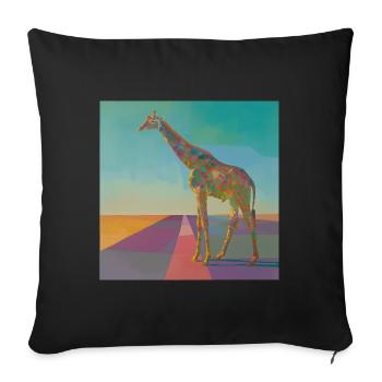 giraffe, colorful, animal, gift, gift idea - Sofa pillowcase 17,3'' x 17,3'' (45 x 45 cm) - black - Front