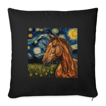 Horse Van Gogh - Sofa pillowcase 17,3'' x 17,3'' (45 x 45 cm) - black - Front