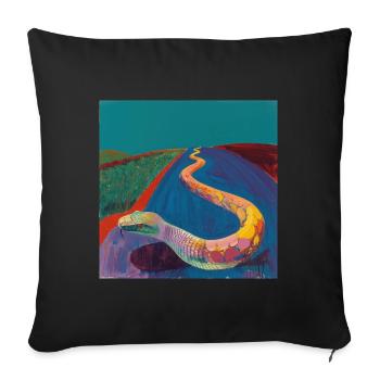Snake, Colorful, Animal, Gift, Gift Idea - Sofa pillowcase 17,3'' x 17,3'' (45 x 45 cm) - black - Front