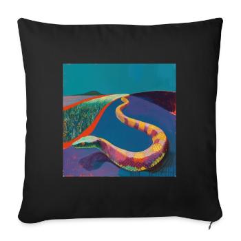 Snake, Colorful, Animal, Gift, Gift Idea - Sofa pillowcase 17,3'' x 17,3'' (45 x 45 cm) - black - Front