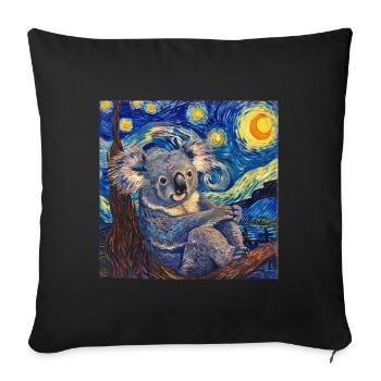 Koala, Animal, Van Gogh, Starry Night - Sofa pillowcase 17,3'' x 17,3'' (45 x 45 cm) - black - Front