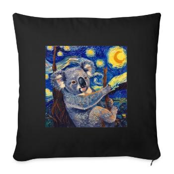 Koala, Animal, Van Gogh, Starry Night - Sofa pillowcase 17,3'' x 17,3'' (45 x 45 cm) - black - Front