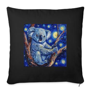 Koala, Animal, Van Gogh, Starry Night - Sofa pillowcase 17,3'' x 17,3'' (45 x 45 cm) - black - Front