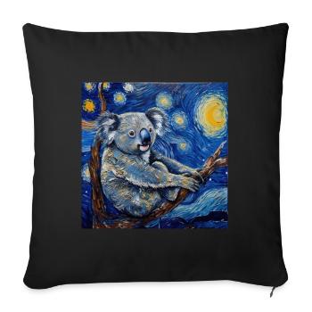 Koala, Animal, Van Gogh, Starry Night - Sofa pillowcase 17,3'' x 17,3'' (45 x 45 cm) - black - Front