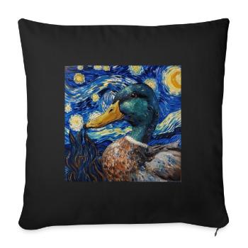 Duck, Animal, Van Gogh, Starry Night - Sofa pillowcase 17,3'' x 17,3'' (45 x 45 cm) - black - Front