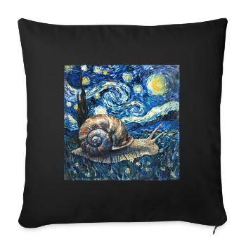 schnecke, garten, Van Gogh, Geschenk - Sofakissenbezug 45 x 45 cm - Schwarz - Vorne