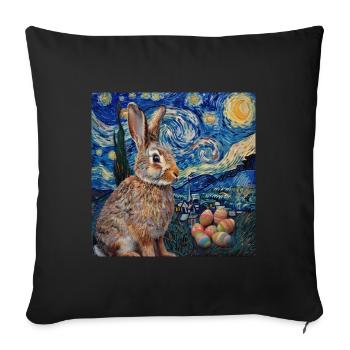 easter bunny, easter, bunny, happy easter, easter eggs - Sofa pillowcase 17,3'' x 17,3'' (45 x 45 cm) - black - Front