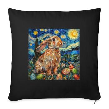 easter bunny, easter, bunny, happy easter, easter eggs - Sofa pillowcase 17,3'' x 17,3'' (45 x 45 cm) - black - Front