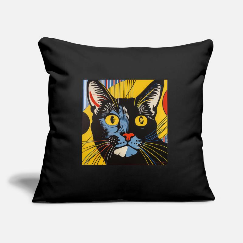 Chat, motif de chat, bande dessinée Housse de coussin décorative 45 x 45 cm