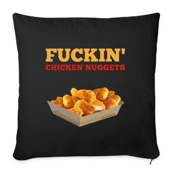 F*ckin' Chicken Nuggets - Neg's Urban Sports - Sofa pillowcase 17,3'' x 17,3'' (45 x 45 cm) - black - Front