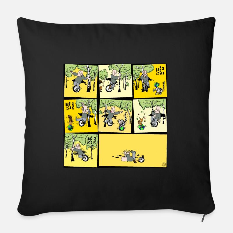 Einradfahren - Sofakissenbezug 45 x 45 cm - Schwarz