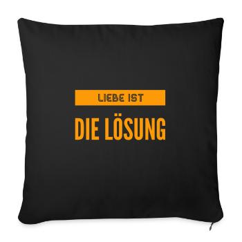 Love heals - Sofa pillowcase 17,3'' x 17,3'' (45 x 45 cm) - black - Front
