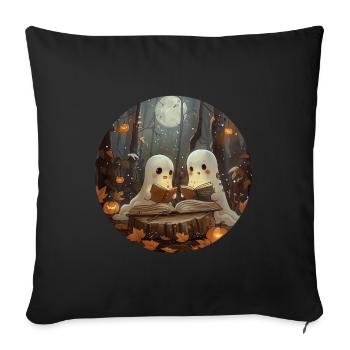 Ghosts, Reading, Book, Library, Halloween - Sofa pillowcase 17,3'' x 17,3'' (45 x 45 cm) - black - Front