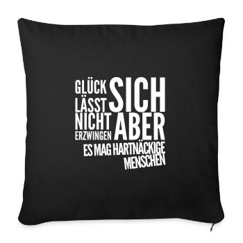 Happiness always works - Sofa pillowcase 17,3'' x 17,3'' (45 x 45 cm) - black - Front