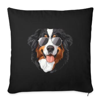 Bernese Mountain Dog sunglasses - Sofa pillowcase 17,3'' x 17,3'' (45 x 45 cm) - black - Front