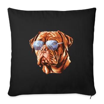 Dogue de Bordeaux, Dogue de Bordeaux, Chien - Housse de coussin décorative 45 x 45 cm - noir - Devant