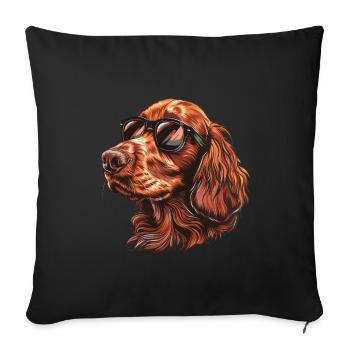 Irish Setter , Irish Red Setter, Hund - Sofakissenbezug 45 x 45 cm - Schwarz - Vorne