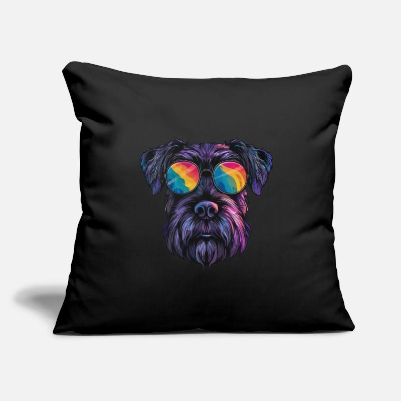Schnauzer Géant, Schnauzer Géant, Chien Housse de coussin décorative 45 x 45 cm