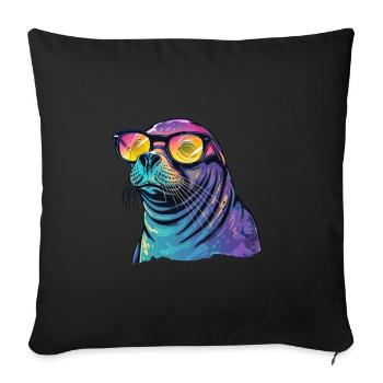 Lunettes de soleil Seal Sea Lion - Housse de coussin décorative 45 x 45 cm - noir - Devant