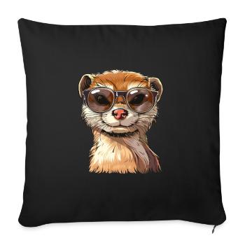 Mongoose, mongoose, sunglasses, summer, gift - Sofa pillowcase 17,3'' x 17,3'' (45 x 45 cm) - black - Front