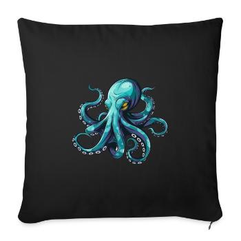 Pieuvre, pieuvre, pieuvre, été, cadeau - Housse de coussin décorative 45 x 45 cm - noir - Devant