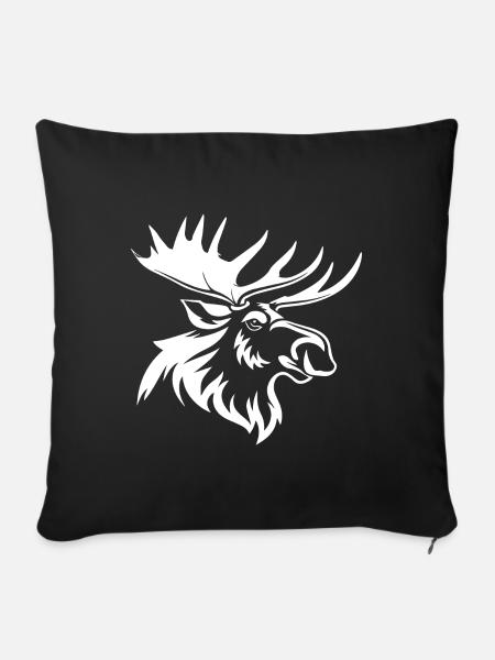 Elch - Sofakissenbezug 45 x 45 cm - Schwarz