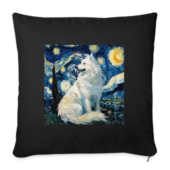 Samojede, Samoyed, Hund, geschenk, hundeliebhaber - Sofakissenbezug 45 x 45 cm - Schwarz - Vorne