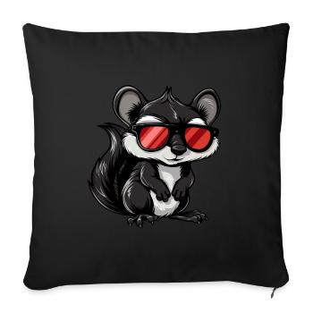 Skunk Lunettes de soleil Cadeau - Housse de coussin décorative 45 x 45 cm - noir - Devant