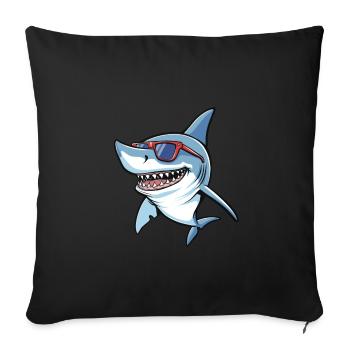 Lunettes de soleil Shark Fish - Housse de coussin décorative 45 x 45 cm - noir - Devant