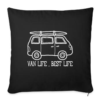 De la vie, la meilleure vie - Housse de coussin décorative 45 x 45 cm - noir - Devant