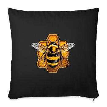 Honey Bee Beekeeper Gift - Sofa pillowcase 17,3'' x 17,3'' (45 x 45 cm) - black - Front