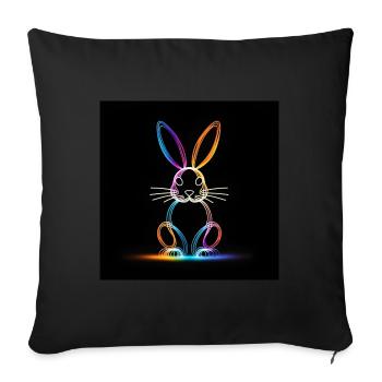 Glowing Rabbit - Sofa pillowcase 17,3'' x 17,3'' (45 x 45 cm) - black - Front