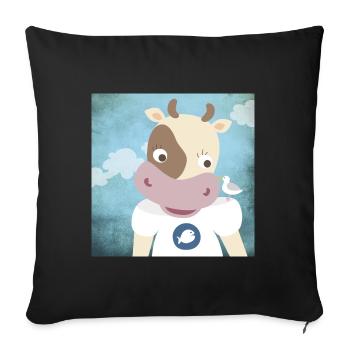 Poster Pépinière de vache Ahoy Moin - Housse de coussin décorative 45 x 45 cm - noir - Devant