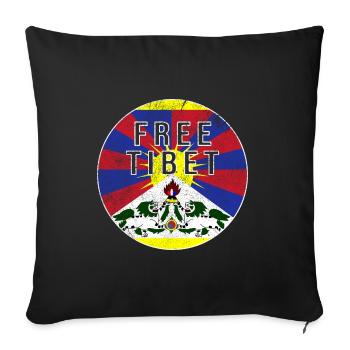 Free Tibet China oppression protest - Sofa pillowcase 17,3'' x 17,3'' (45 x 45 cm) - black - Front
