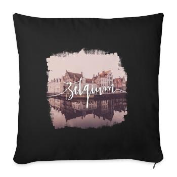 Belgium - Sofa pillowcase 17,3'' x 17,3'' (45 x 45 cm) - black - Front