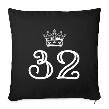 32 Number crown - Sofa pillowcase 17,3'' x 17,3'' (45 x 45 cm) - black - Front