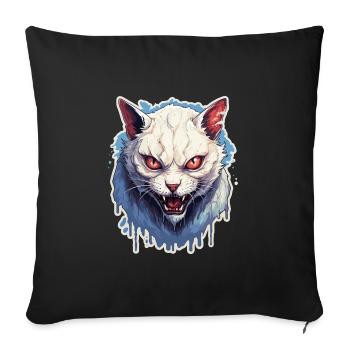 Chat Horreur Halloween - Housse de coussin décorative 45 x 45 cm - noir - Devant